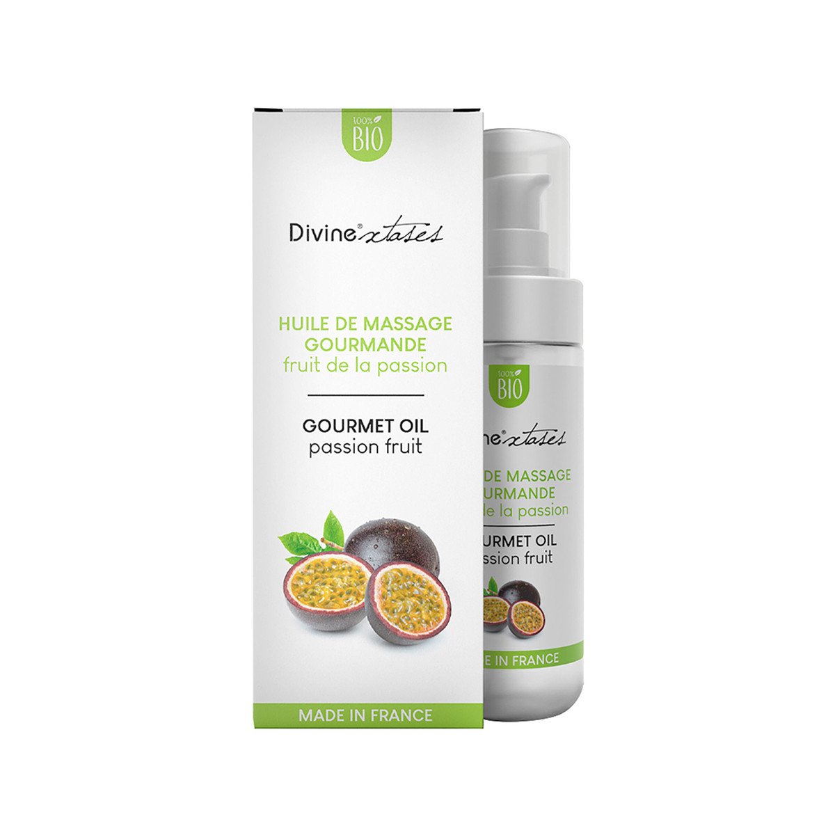 Huile de massage gourmande fruit de la passion - Divinextases Huile de massage gourmande fruit de la passion - Divinextases