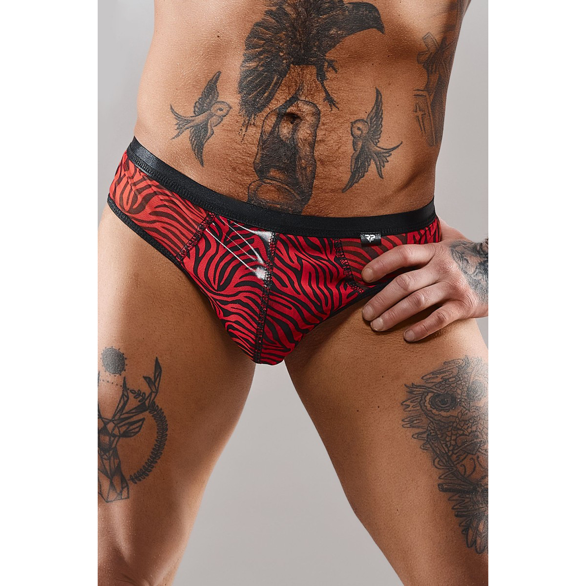 Slip type brésilien zébré rouge et noir - Regnes Slip type brésilien zébré rouge et noir - Regnes