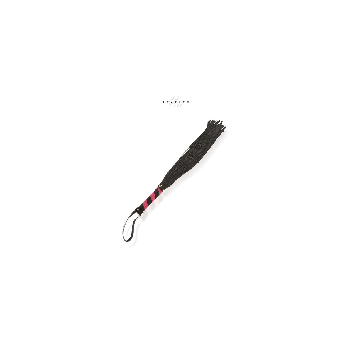 Martinet en cuir noir et rose Martinet en cuir noir et rose