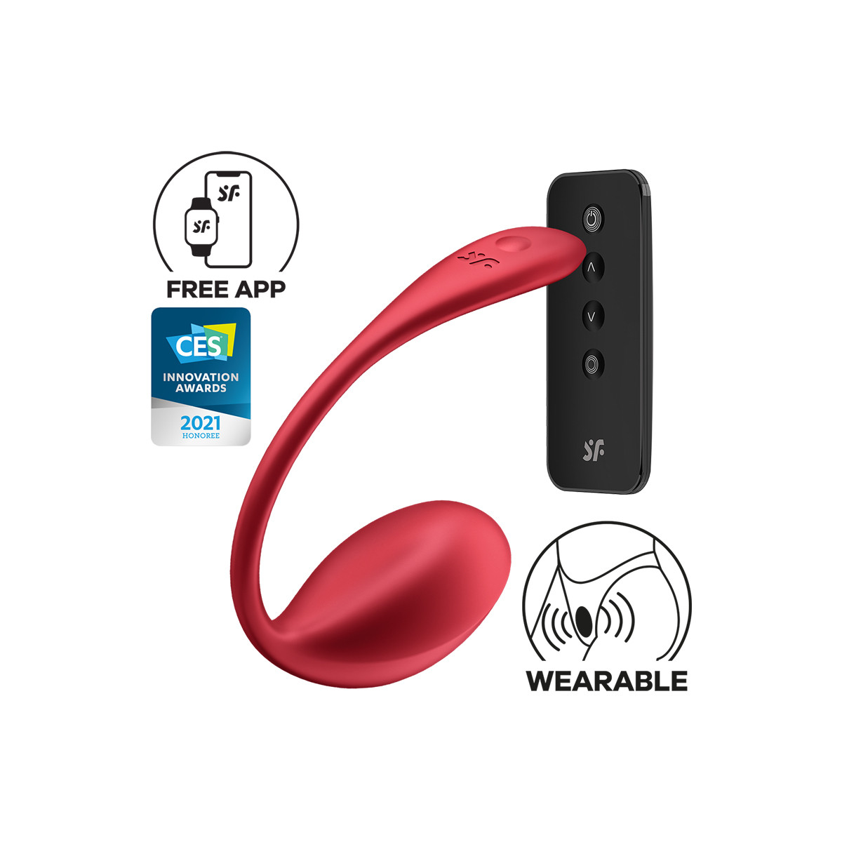 Oeuf vibrant connecté Shiny Petal red - Satisfyer Oeuf vibrant connecté Shiny Petal red - Satisfyer