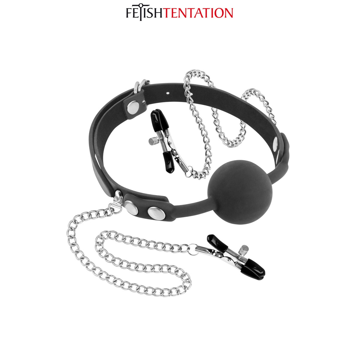 Baillon pinces à tétons - Fetish Tentation Baillon pinces à tétons - Fetish Tentation