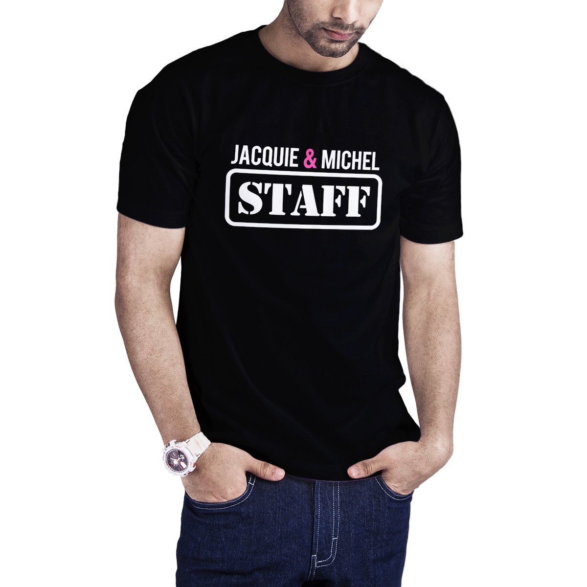 T-shirt Jacquie et Michel Staff - noir