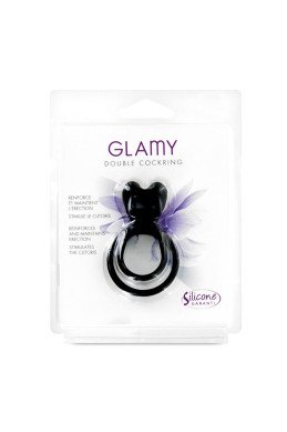 Double Cockring noir Glamy
