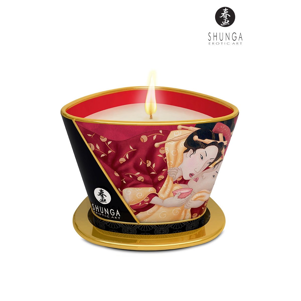Bougie à massage parfum Vin pétillant à la fraise - Shunga Bougie à massage parfum Vin pétillant à la fraise - Shunga