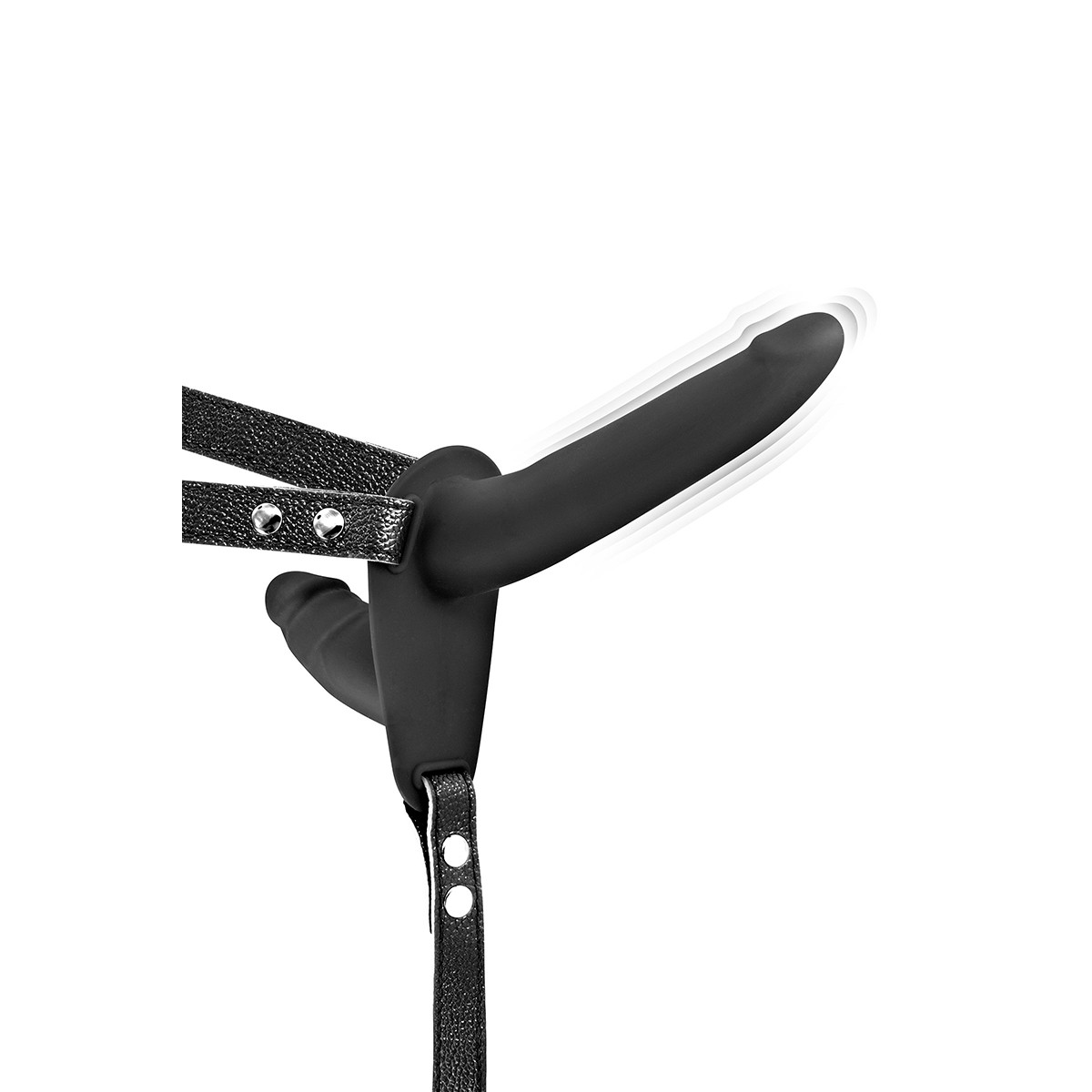 Double gode ceinture noir vibrant - Fetish Tentation Double gode ceinture noir vibrant - Fetish Tentation