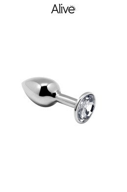 Plug métal bijou transparent S - Alive