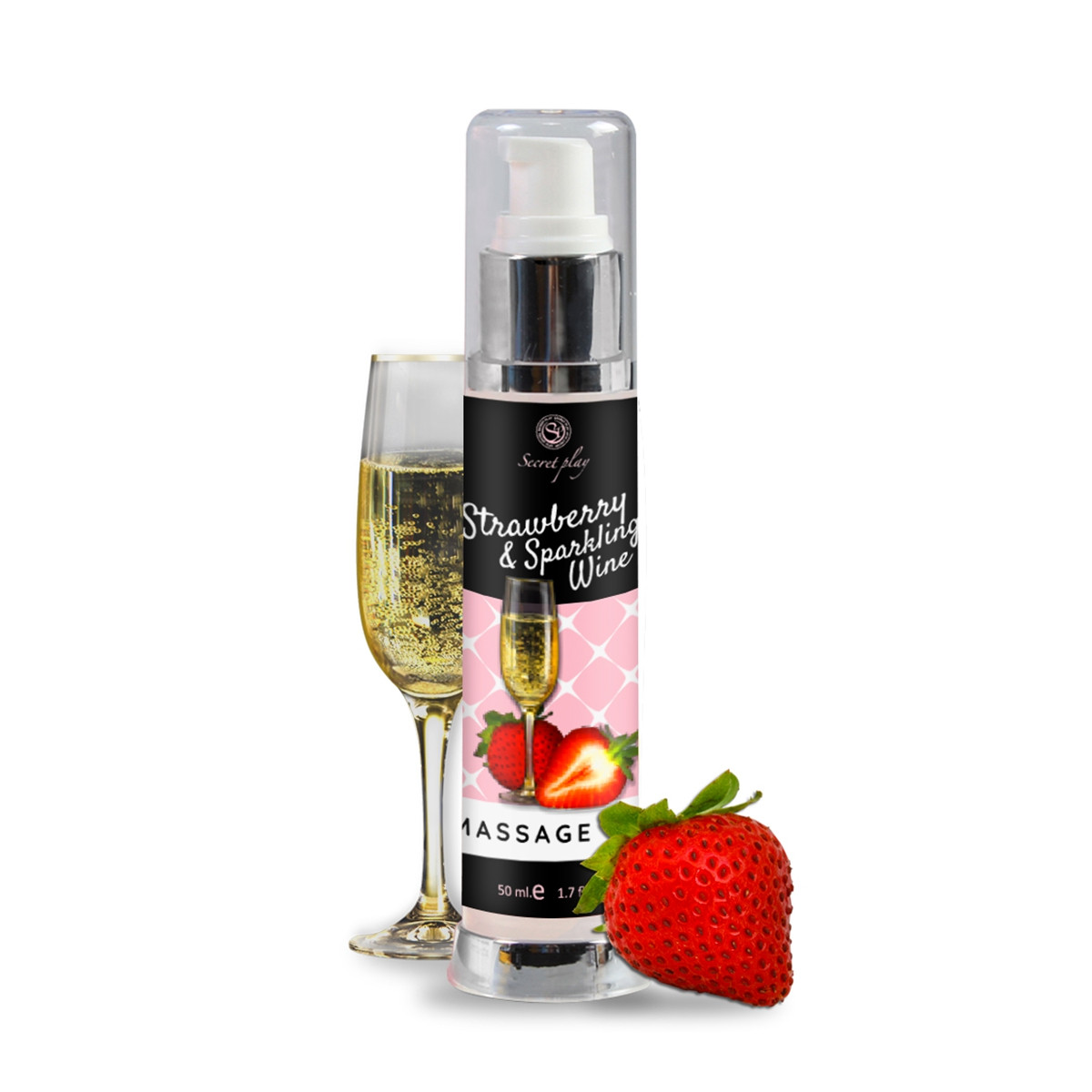 Huile de massage fraise et vin pétillant - Secret Play Huile de massage fraise et vin pétillant - Secret Play