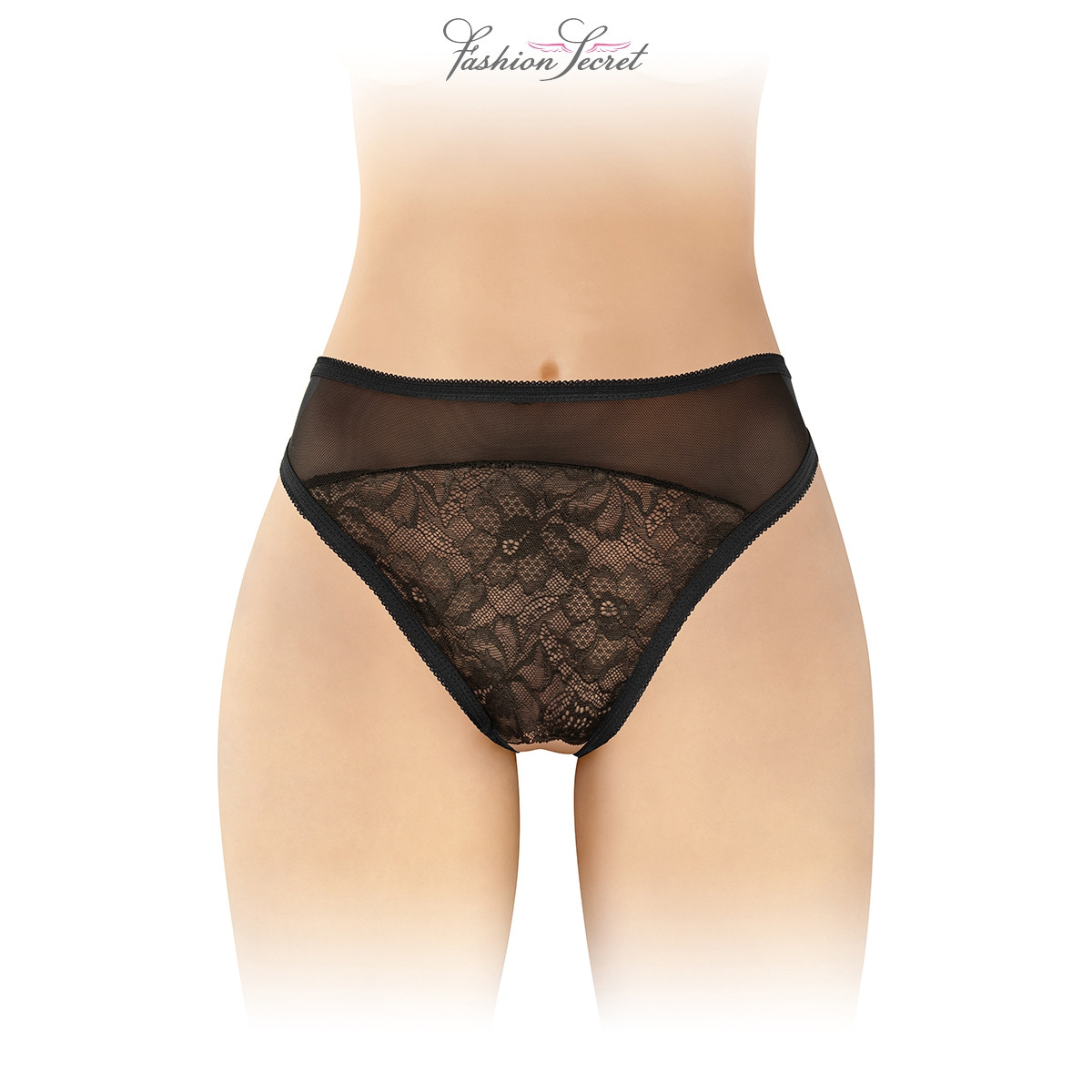 Tanga noir ouvert Ava - Fashion Secret Tanga noir ouvert Ava - Fashion Secret