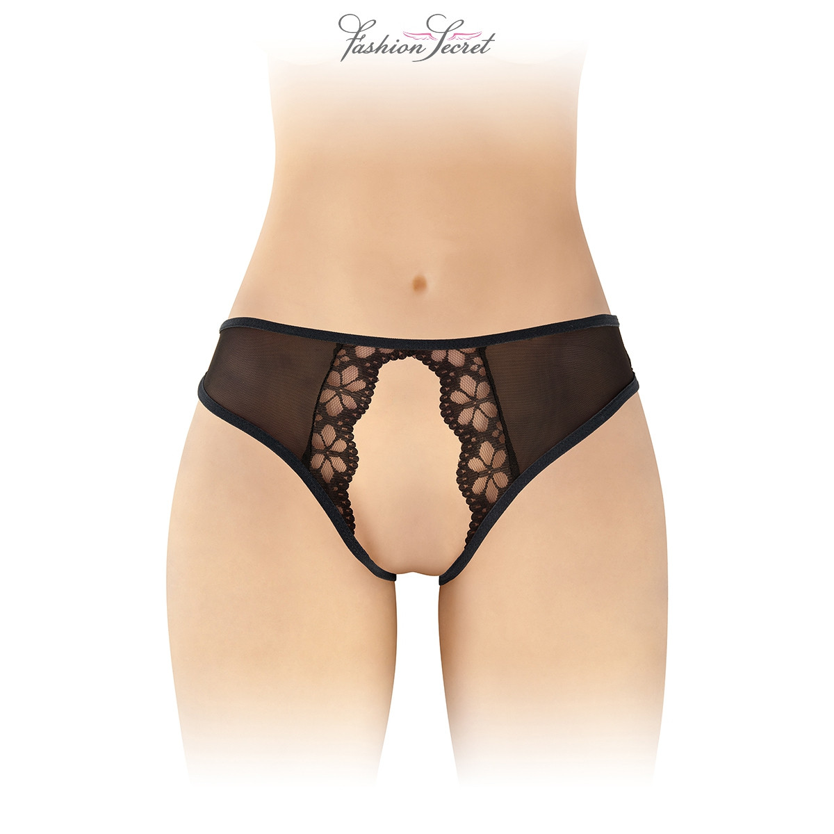 Culotte noire ouverte Ambre - Fashion Secret Culotte noire ouverte Ambre - Fashion Secret