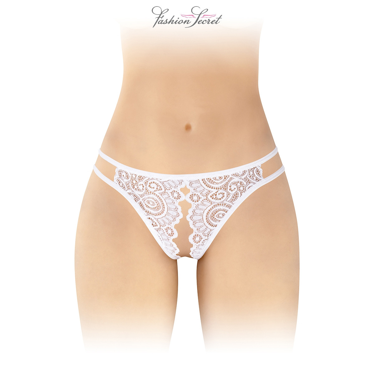 Culotte blanche ouverte Annette - Fashion Secret Culotte blanche ouverte Annette - Fashion Secret