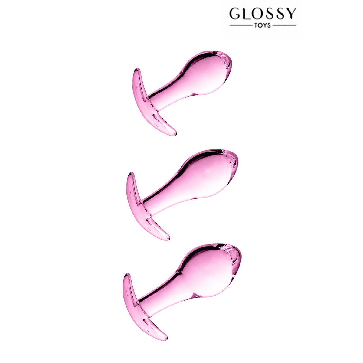 Set 3 plugs anal en verre Glossy Toys n° 17 Pink Set 3 plugs anal en verre Glossy Toys n° 17 Pink