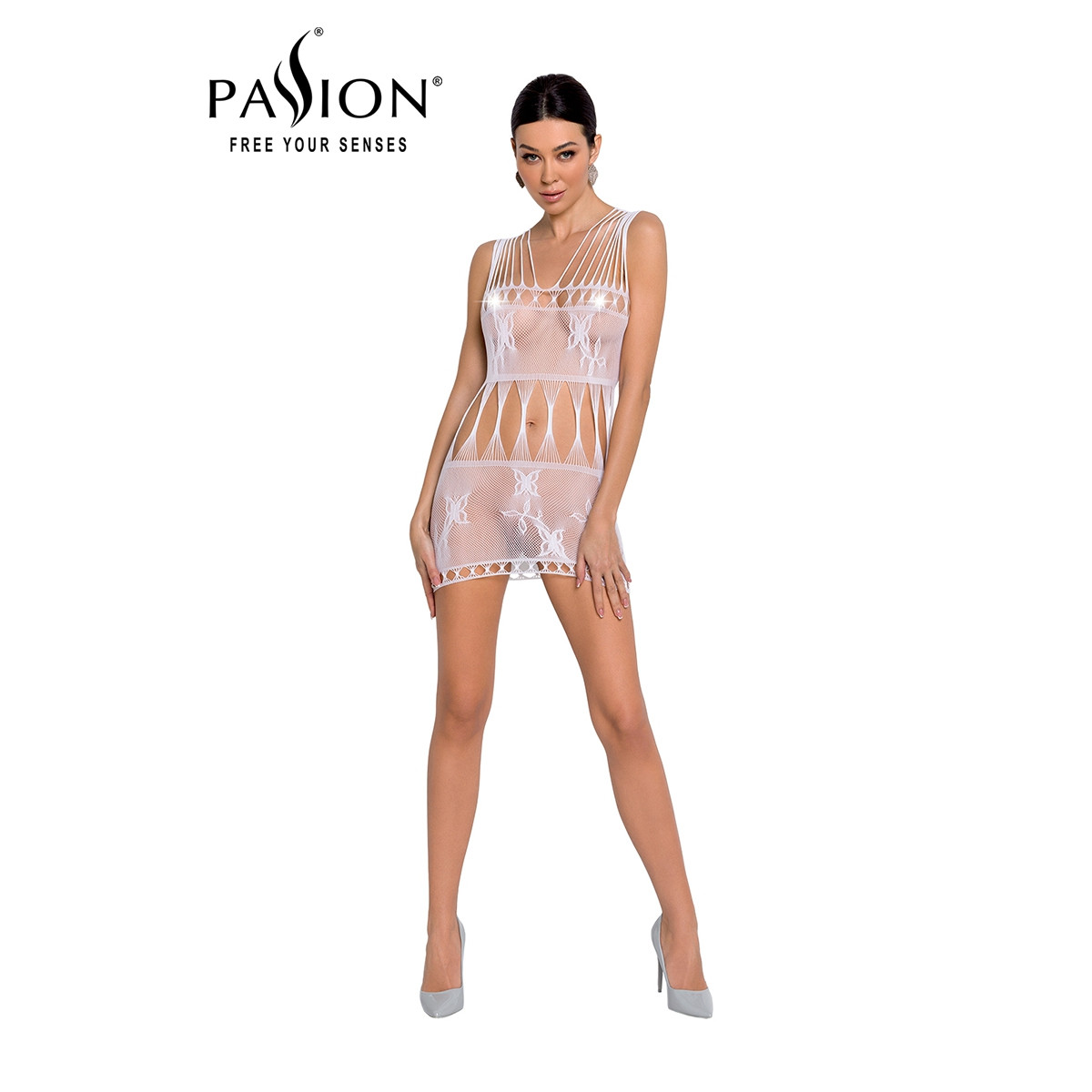 Robe nue résille BS090 - Blanc Robe nue résille BS090 - Blanc