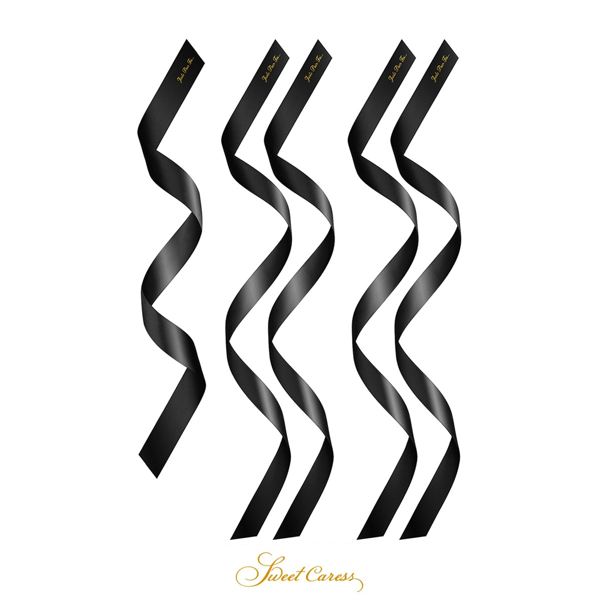 5 liens satin noir - Sweet Caress 5 liens satin noir - Sweet Caress