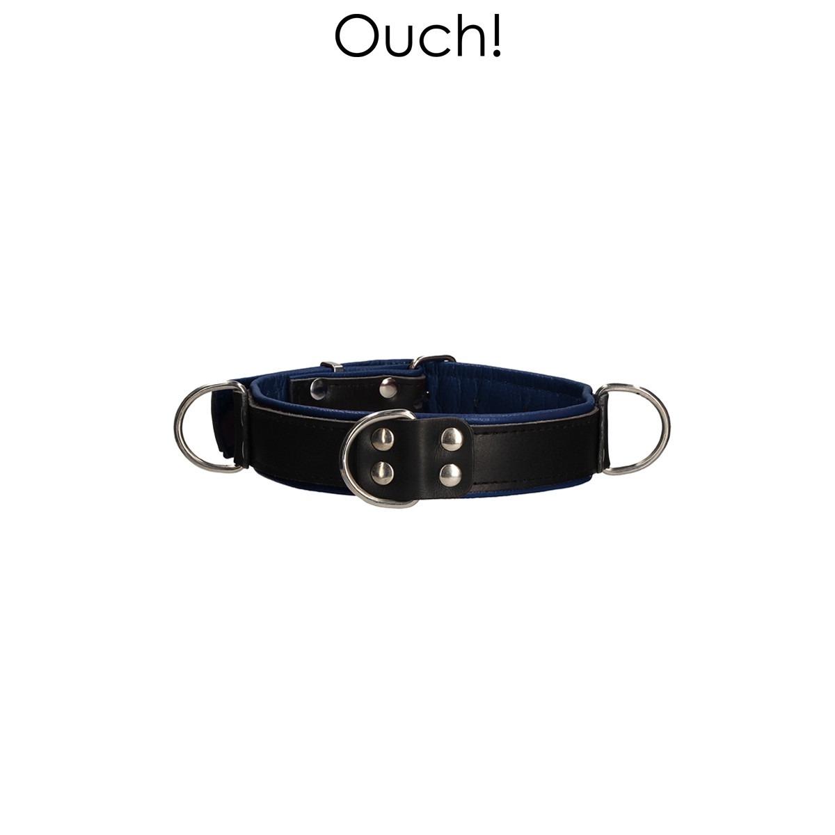 Collier Bondage Deluxe bleu et noir - Ouch! Collier Bondage Deluxe bleu et noir - Ouch!
