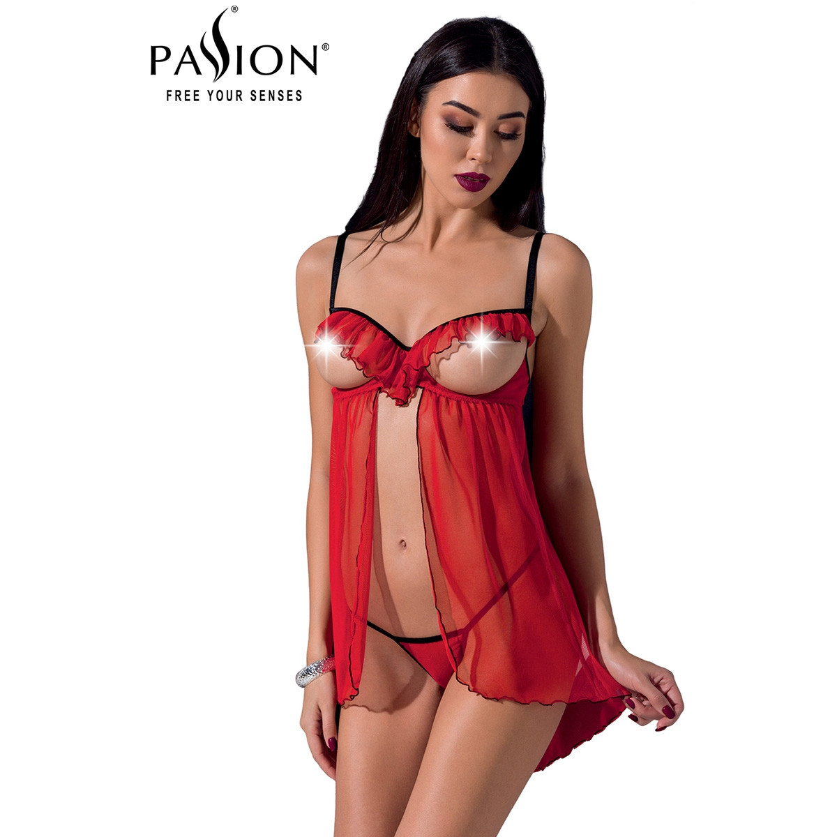 Déshabillé seins nus Cherry - Passion Déshabillé seins nus Cherry - Passion