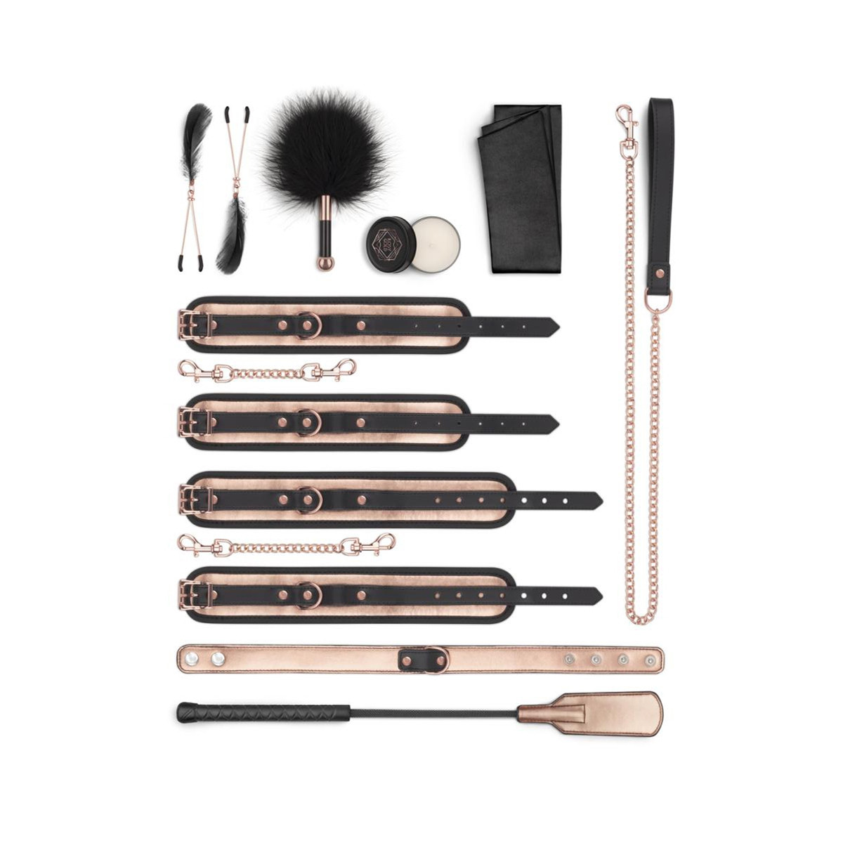 9 accessoires BDSM Rosy Gold 9 accessoires BDSM Rosy Gold