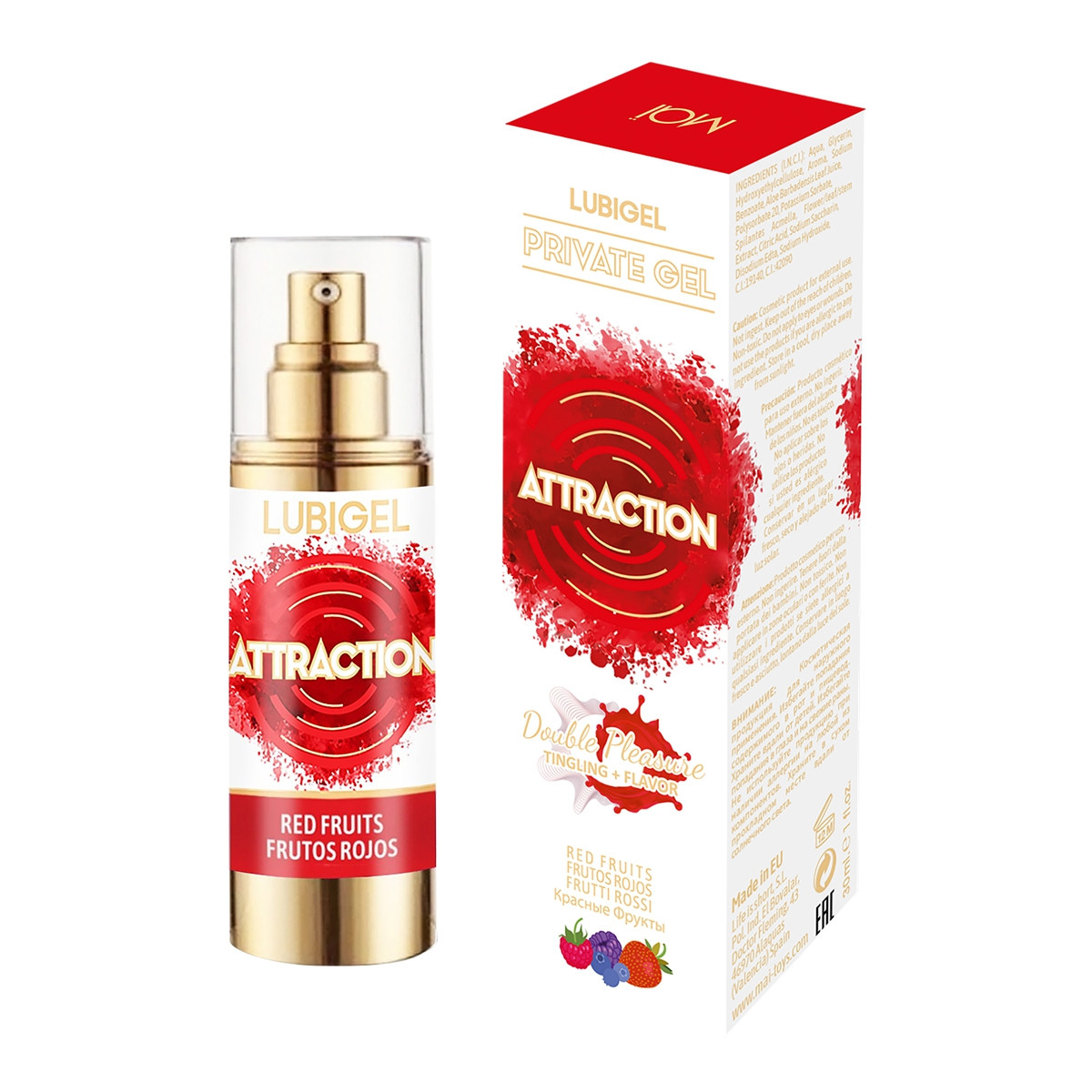 Lubrifiant stimulant fruits rouges - Attraction Lubrifiant stimulant fruits rouges - Attraction