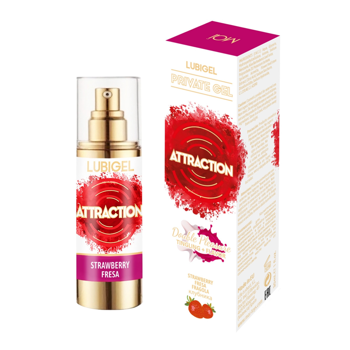 Lubrifiant stimulant fraise - Attraction Lubrifiant stimulant fraise - Attraction